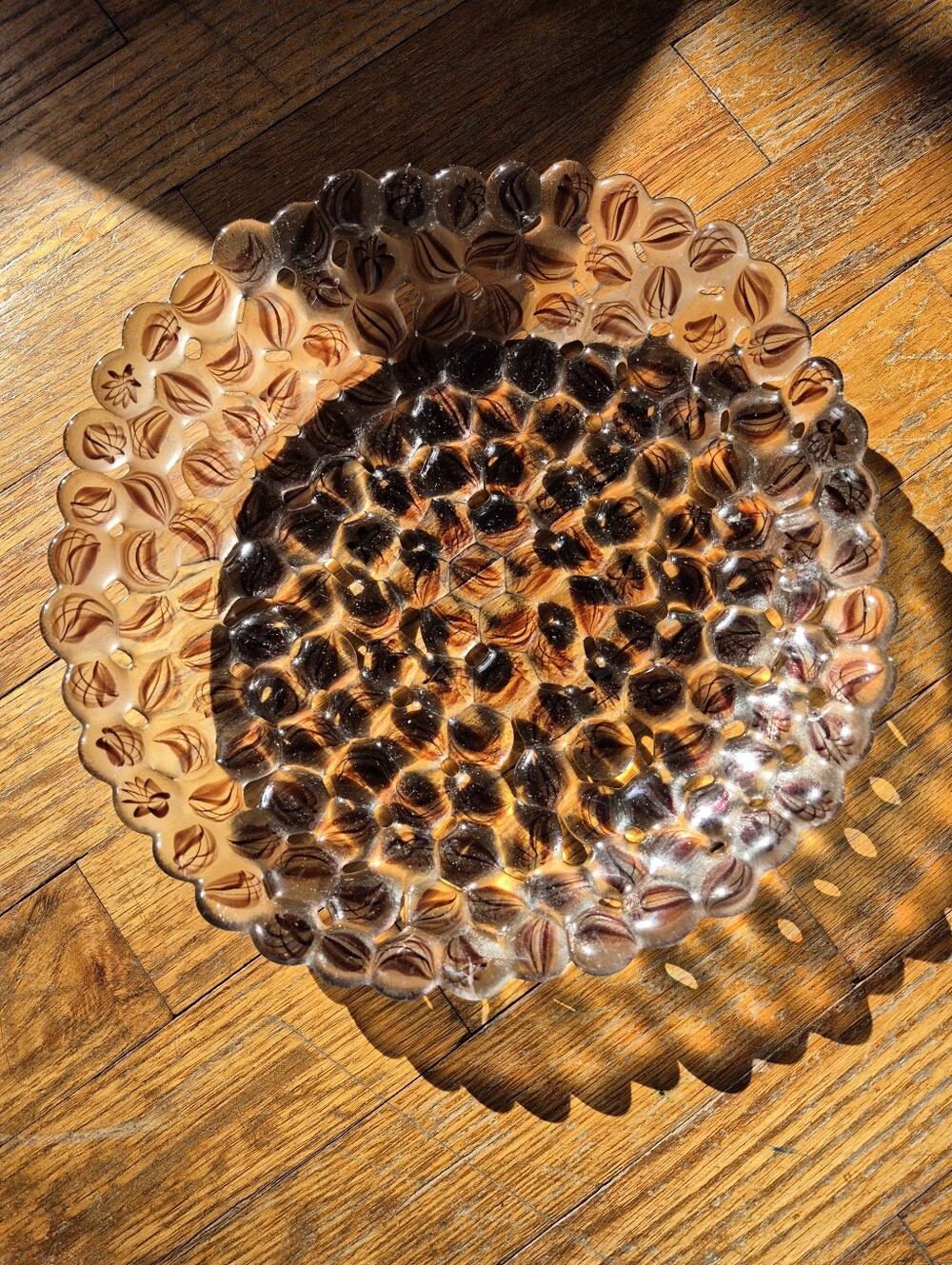 Vintage Italian Bubble Art Glass Candy Bowl- Tortoise Motiff